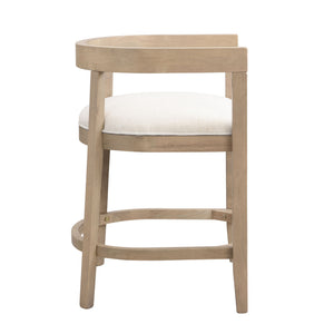 Modern Rubberwood Counter Stool Set With Upholstered Seats