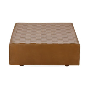 Bridgitte - Leather Square Ottoman - Autum Maple