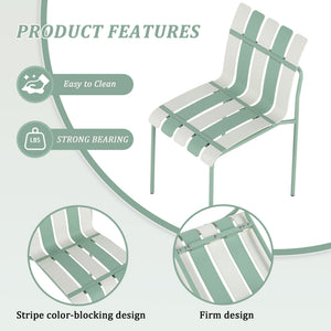 Single Chairs With Color Blocking Design (Set of 4) - Haze Green / White