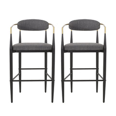 Upholstered Bar Stools With Backs For Kitchen Island (Set of 2)