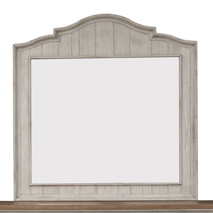 Farmhouse Reimagined - Mirror - Antique White / Chestnut Tops