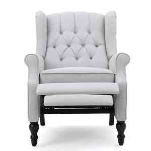 Armchair Recliner With Pushback Mechanism And Wingback Design