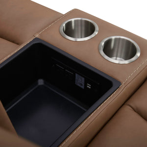 Bennett - Loveseat With Console P2 & ZG - Butternut