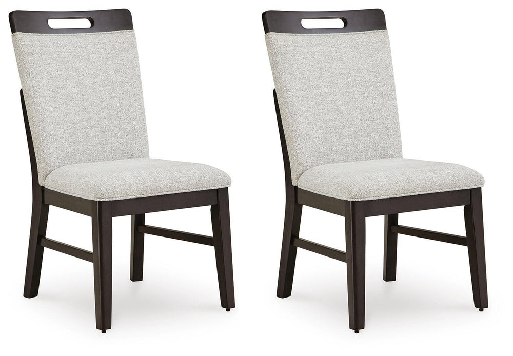 Neymorton - Dining Upholstered Side Chair (Set of 2) - Light Gray / Brown
