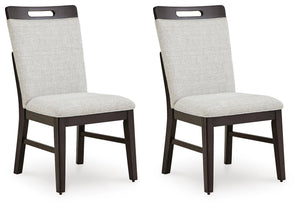 Neymorton - Dining Upholstered Side Chair (Set of 2) - Light Gray / Brown