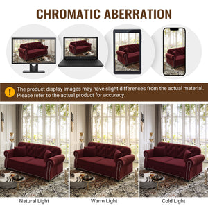 Upholstered Sofa With Nailhead Trim And Rolled Armrests