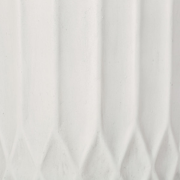 Planter With Subtle Pleated Design - Antique White