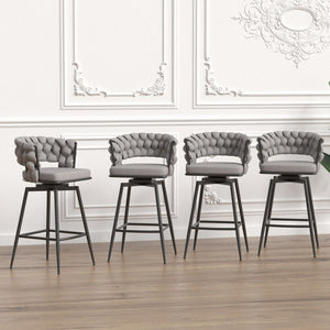 Bar Stool 360 Swivel With Back Footrest