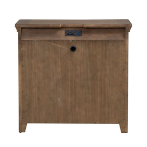 Carolina Park - 2 Door Bedside Chest With Charging Station - Amber Brown