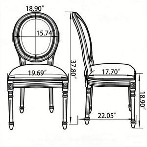 Upholstered With Round Back Dining Chairs (Set of 2)