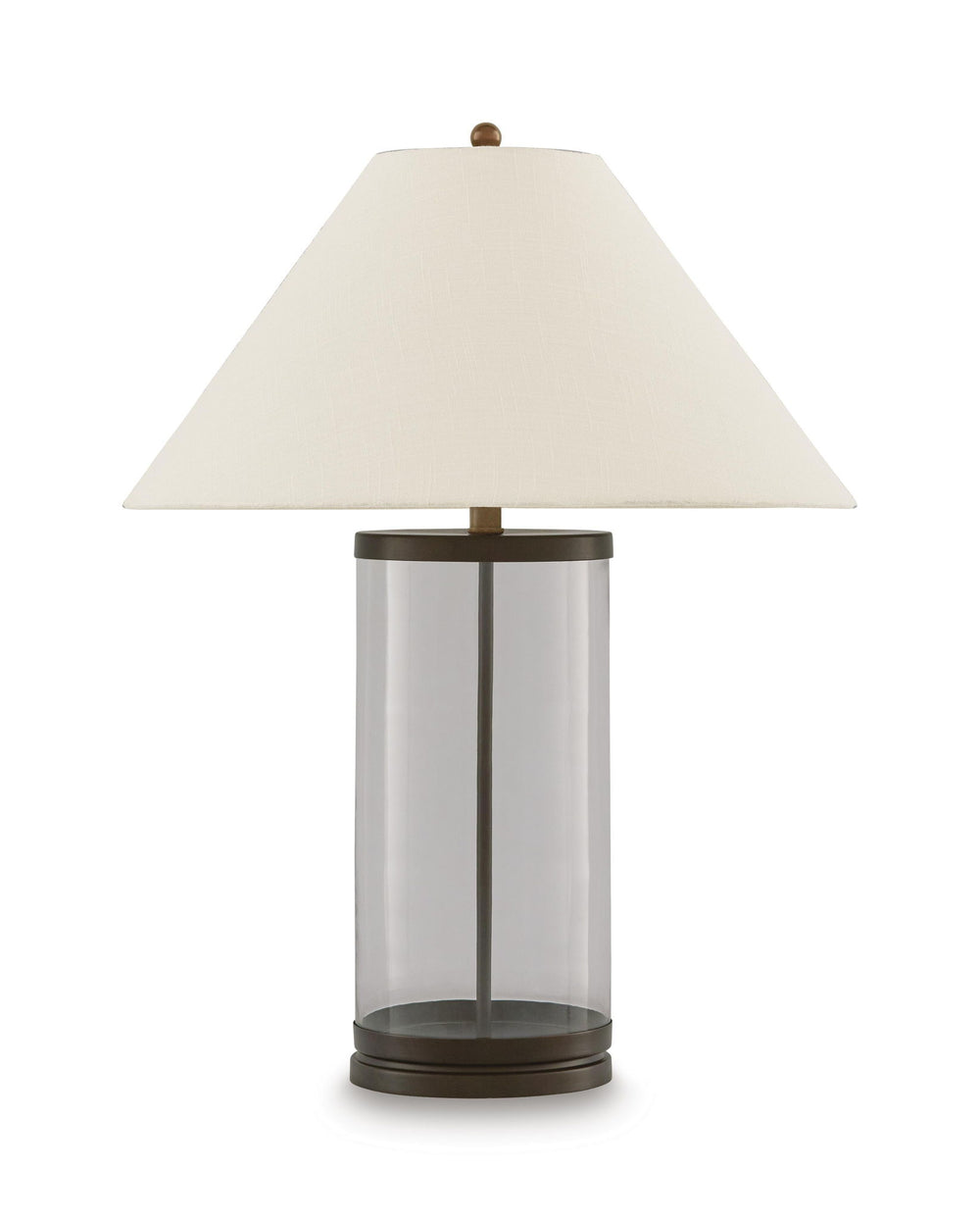 Junrow - Glass Table Lamp - Clear / Brown