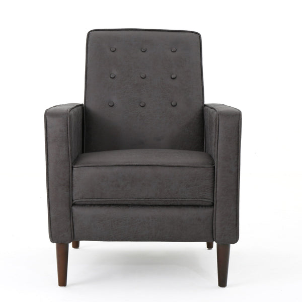 Macedonia - Button Tufted Fabric Recliner - Slate