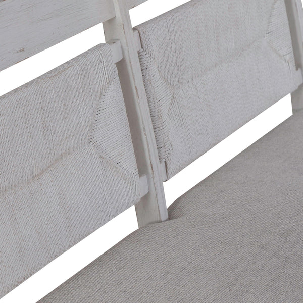 River Place - Panel Back Bench - Riverstone White & Tobacco