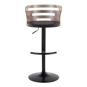Cosi - Mid Century Modern Adjustable Barstool, Swivel With Rounded T Footrest (Set of 2)