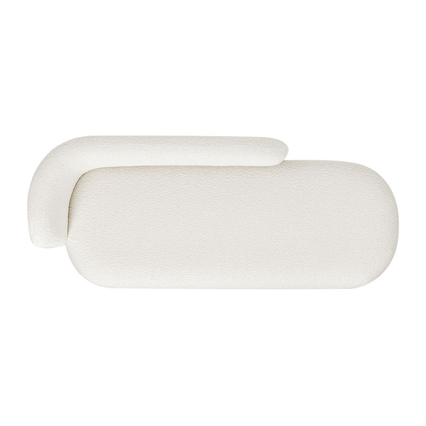 Aire - RAF Modern Rounded Chaise Lounge - Ivory White
