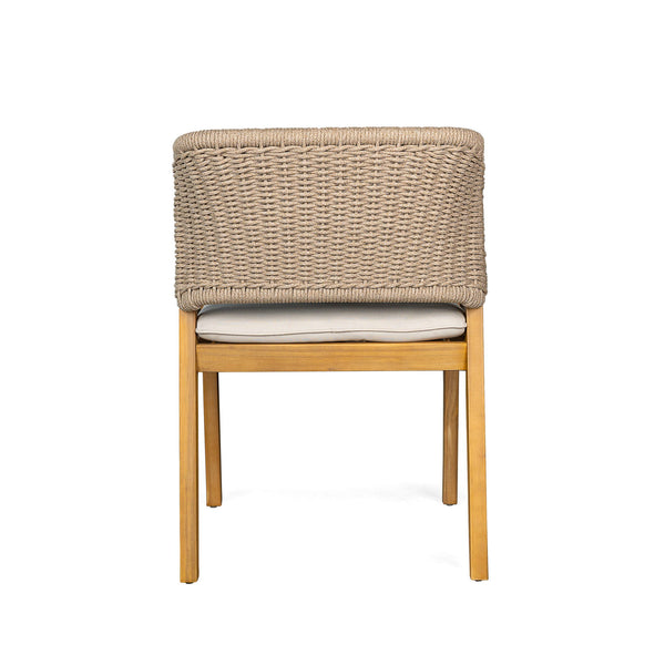 7 Piece Outdoor Dining Set With Rectangular Table And 6 Arm Chairs - Beige / Brown / Brown Mix / Light Teak