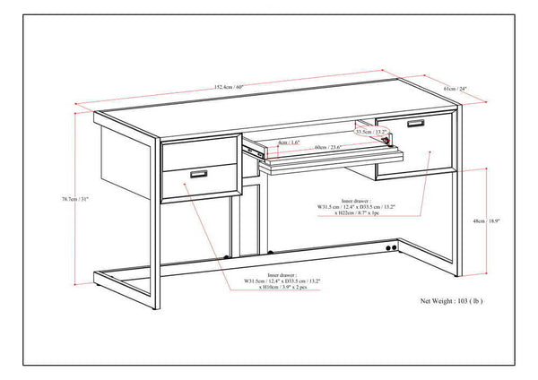 Hampden - Desk - Weathered Gray