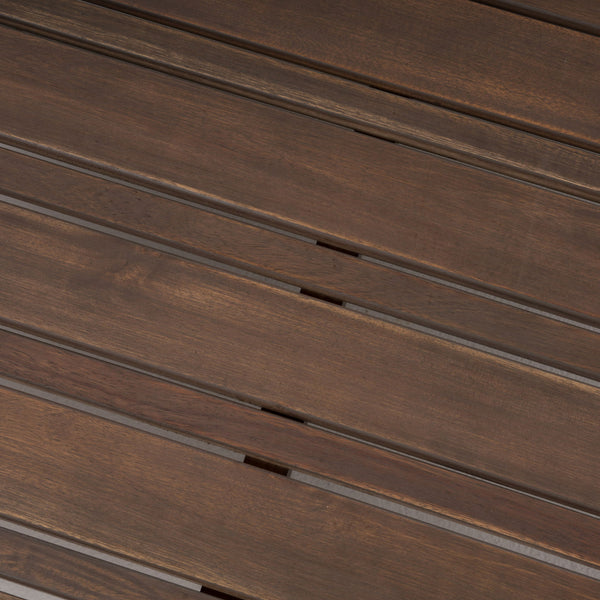 Oana Brava - Rustic Coffee Table With Slat Panel Design - Gray