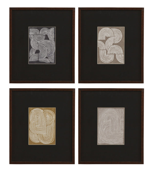 Neutral Strokes III Framed Print - Black