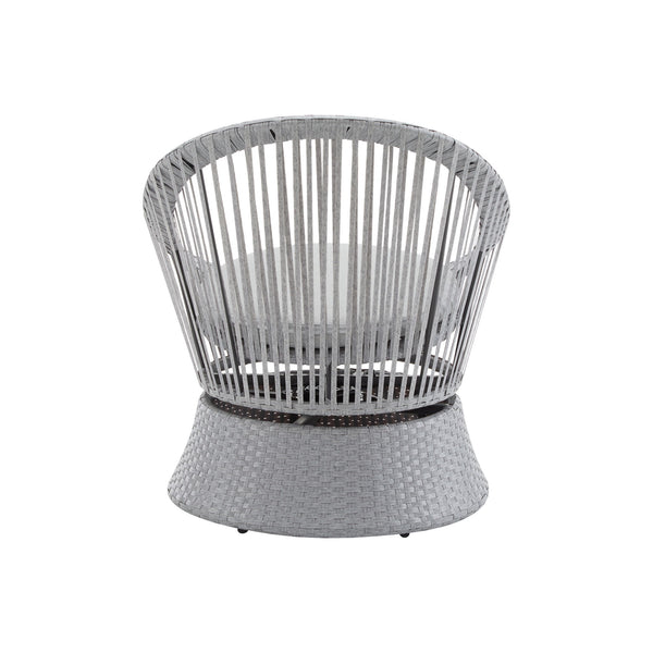 Modern Swivel Wicker Lounge Chair With Round Design