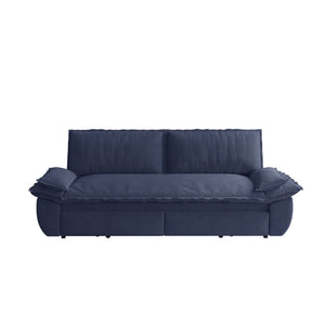 Queen Pull Out Sofa Bed, Convertible 3 In 1, Multi Functional - Blue
