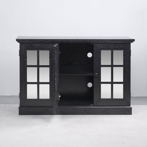 Storage Cabinet With 3 Mirrored Acrylic Doors, Adjustable Shelves