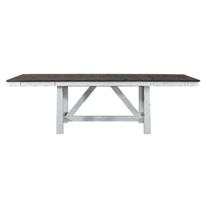 Farmhouse - Trestle Table - Two Tone White / Wood Tone