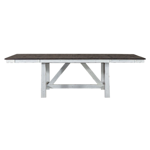 Farmhouse - Trestle Table - Two Tone White / Wood Tone