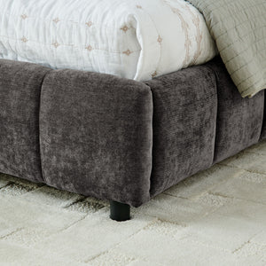 Modern Platform Bed Frame With Thick Fabric