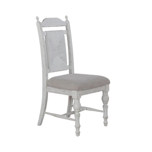 River Place - Panel Back Side Chair - Riverstone White & Tobacco