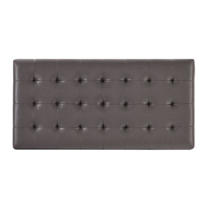 Upholstered Coffee Table With Rack - Dark Brown