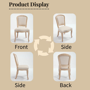 Dining Chairs Upholstered With Fan Shaped Back (Set of 2) - Beige