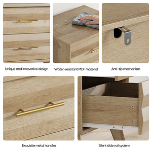 Medieval Double Drawer Bedside Table