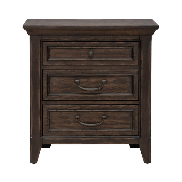 Paradise Valley - Nightstand With Charging Station - Saddle Brown