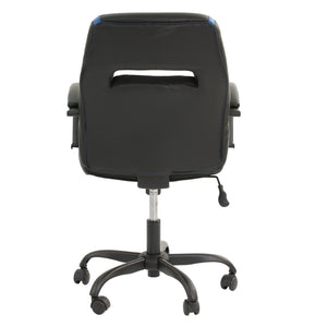 Ergonomic Office Chair With Armrests, Adjustable Design - Black / Blue