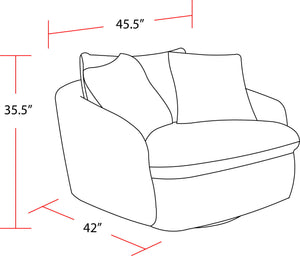 Boomer - Large Swivel Chair with 2 Pillows