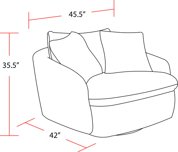 Boomer - Large Swivel Chair with 2 Pillows