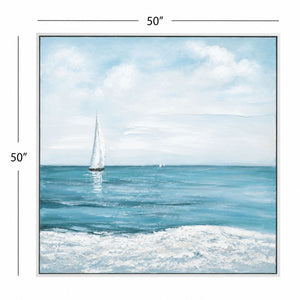 Drifting Framed Canvas - Blue