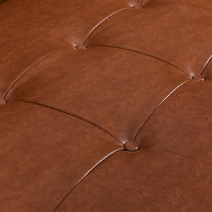 Adelaide - Tufted Sofa With Rolled Accent Pillows - Light Brown