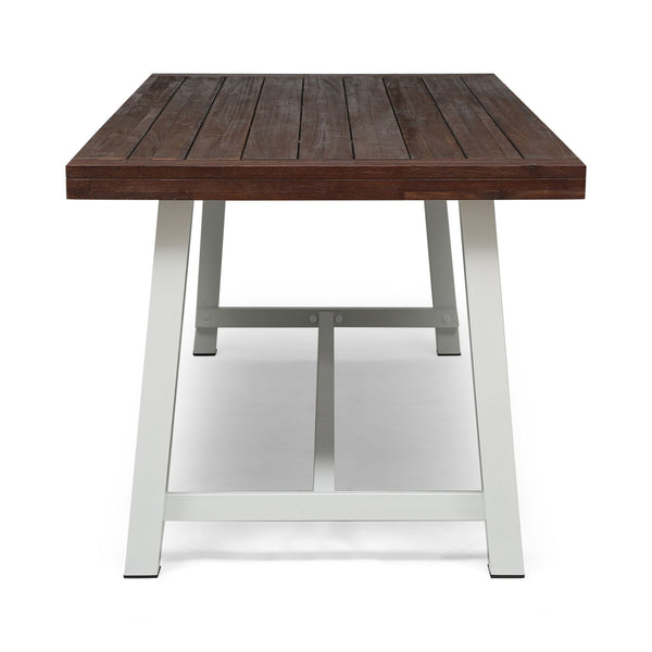 Equilibrium - Outdoor Dining Table With Wooden Frame And Slat Top