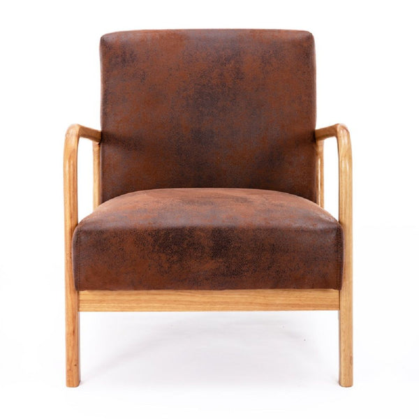 Classic Mid-Century Modern Accent Chairs, Open Framed Armchair With Cushioning