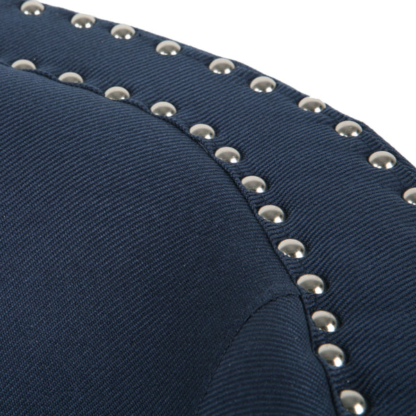 Modern Upholstered Swivel Club Chair With Nailhead Trim