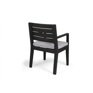 Outdoor 6 Seater Dining Set With Bench - Dark Gray / Light Gray