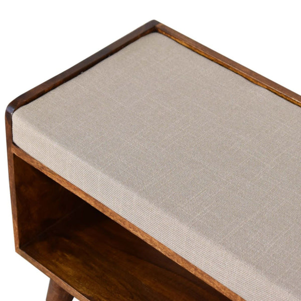 Solid Wood Bench With Upholstered Sea