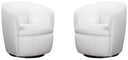 Barolo - 100% Italian Leather Swivel Club Chair (Set of 2)