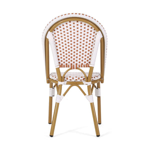 Outdoor Rattan And Aluminum French Bistro Chairs Set