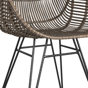 Ryanne - Arm Dining Chair (Set of 2) - Dark Rattan / Black
