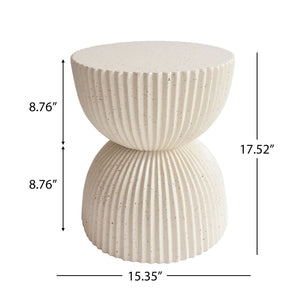 Side Table With Speckled Ribbed Texture