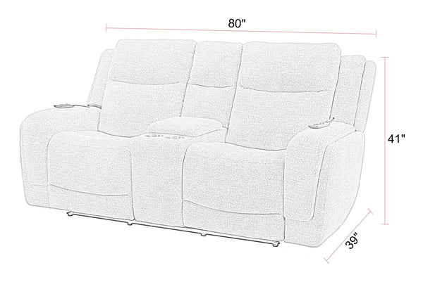 Penfield - Power Zero G Console Loveseat With Heat, Massage & Speaker P3 - Frappe