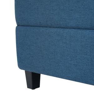 Ottoman, Compact Footrest For Living Room - Navy Blue